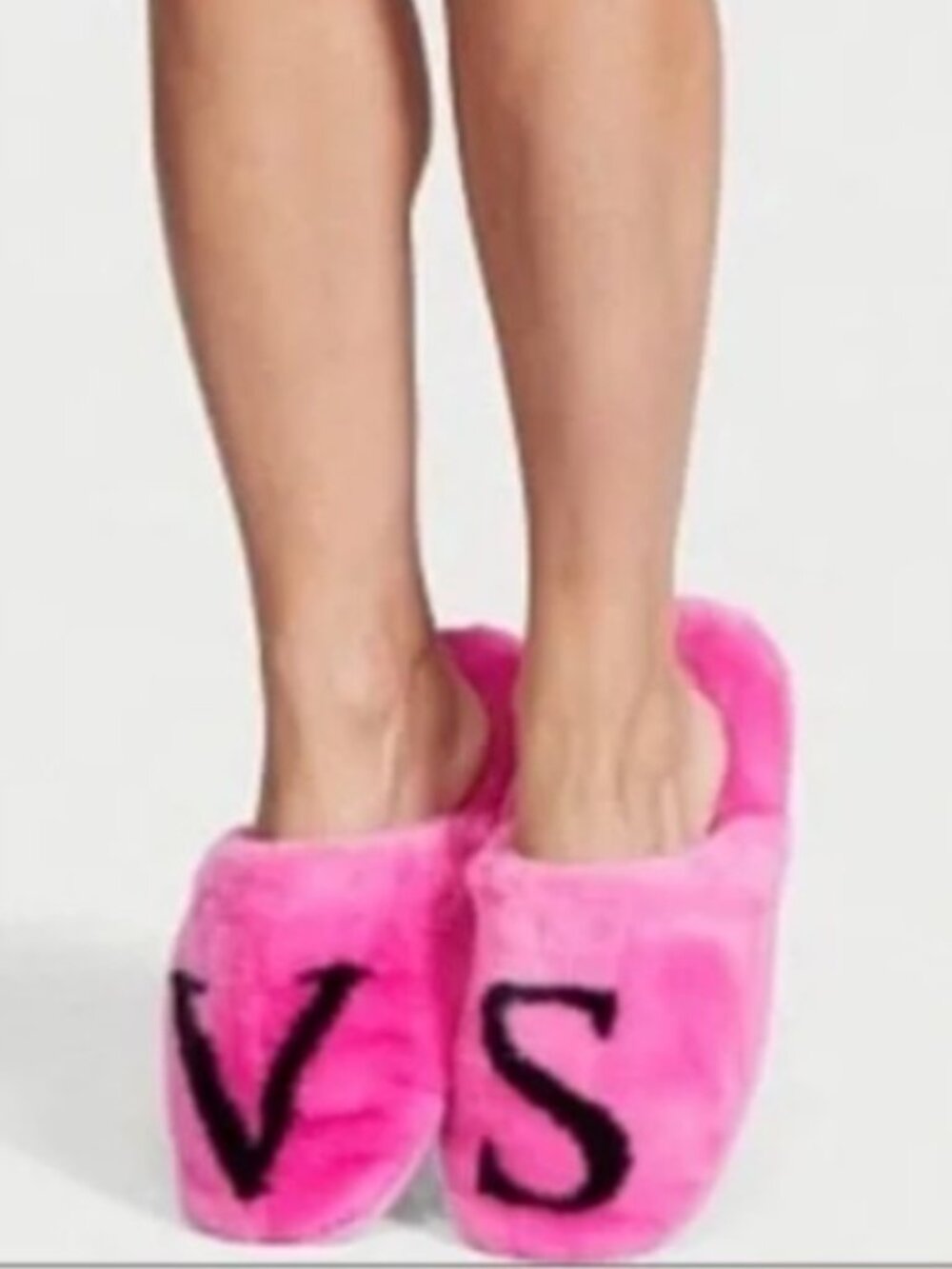 Victoria's Secret Summer Pink Faux Fur Slippers - Large 9/10 - Retired - Picture 7 of 7